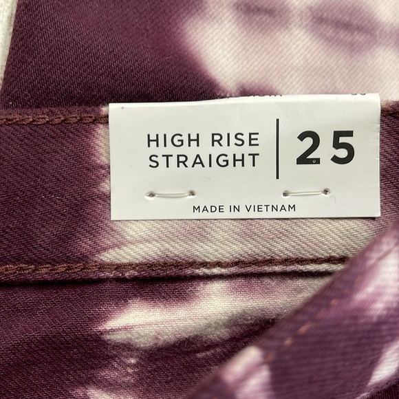 PacSun NWT Eco Raspberry Tie Dye Buttonfly High Waisted Straight Leg Jeans - Picture 7 of 15